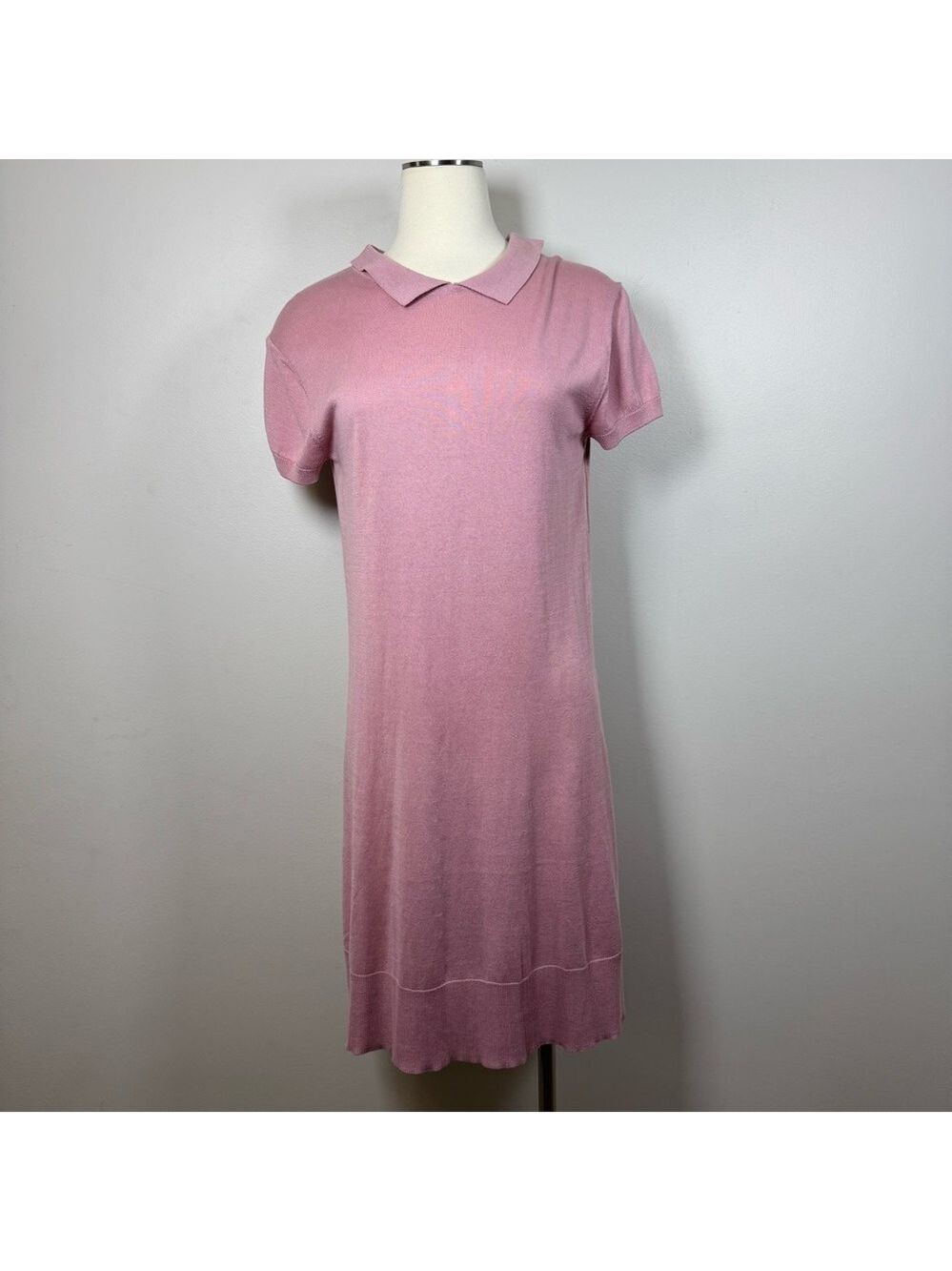 Lacoste Shirt Midi Dress Silk Blend size 38 Medium